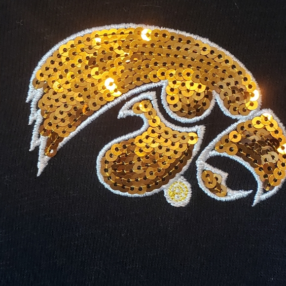 Victorias Secret Pink Iowa Hawkeyes crew neck sweatshirt sparkle womens small - Picture 4 of 4